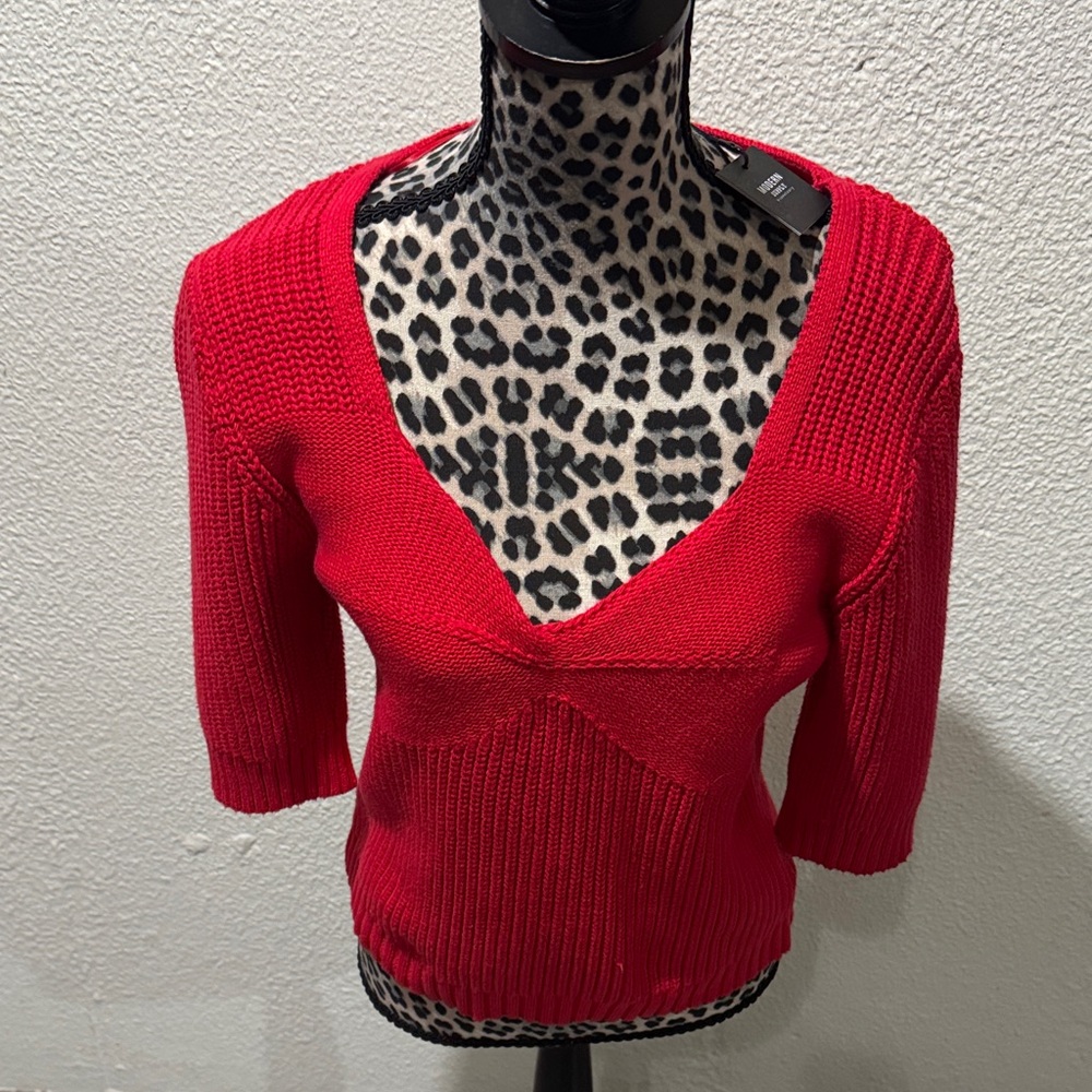 Sanctuary Vivid Red V-Neck Sweater